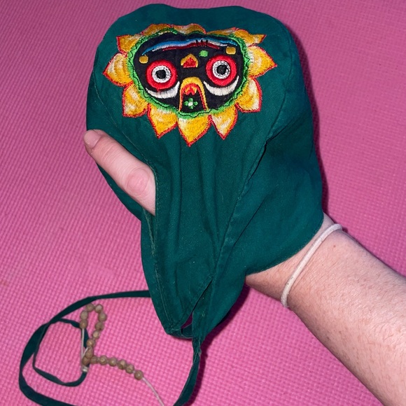 Mala bead prayer pouch Jagannath dark green - Picture 4 of 5